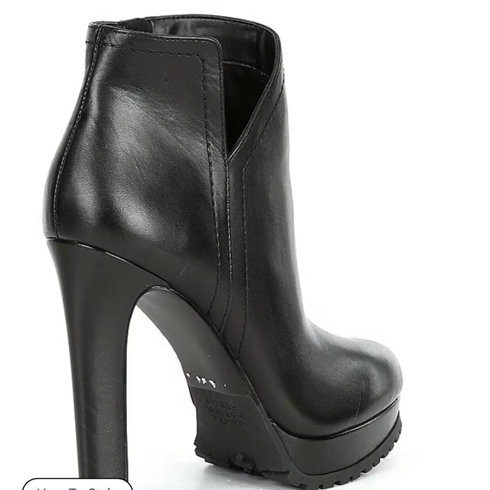 New Gianni Bini Black Omarrah Heeled lug Booties - Picture 2 of 7